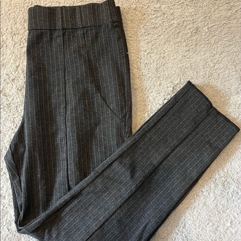 Stretchy pinstriped grey professional work pants